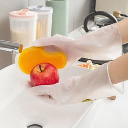 image-Kitchen Cleaning Magic Brush Dishwashing Gloves Non-slip Insulated Silicone Thickened Household Dishwashing Gloves Small Yellow Duck Gloves