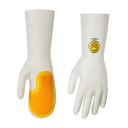 image-Kitchen Cleaning Magic Brush Dishwashing Gloves Non-slip Insulated Silicone Thickened Household Dishwashing Gloves Small Yellow Duck Gloves