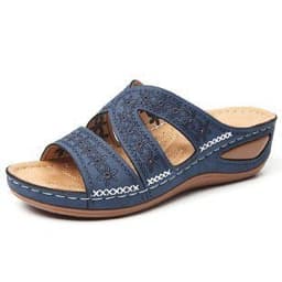 image-Cross-border 2022 sandals and slippers Roman women wedge heel fish mouth thick bottom foreign trade large size shoes multicolor embroidered sandals women