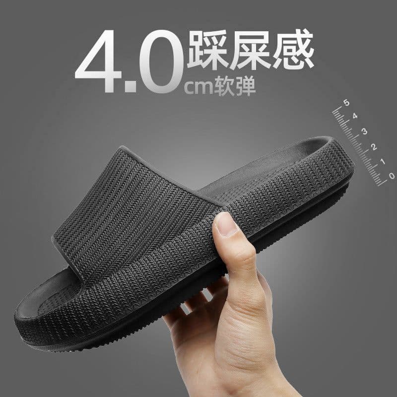 image-Wholesale spot cross-border home slippers thick bottom feces couple mute sandals and slippers men and women indoor bath slippers