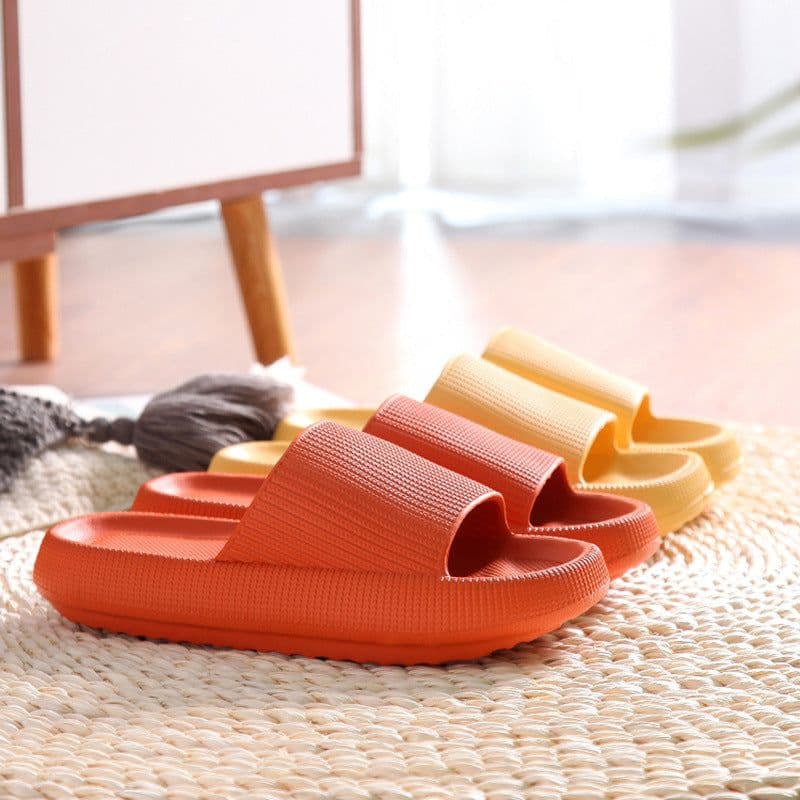 image-Wholesale spot cross-border home slippers thick bottom feces couple mute sandals and slippers men and women indoor bath slippers