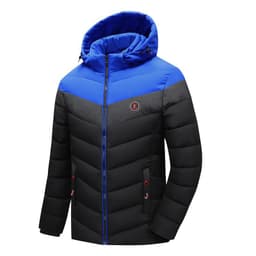 image-Cross-border Amazon spot men's cotton clothes winter new warm men's cotton clothes color matching hooded detachable cotton clothes