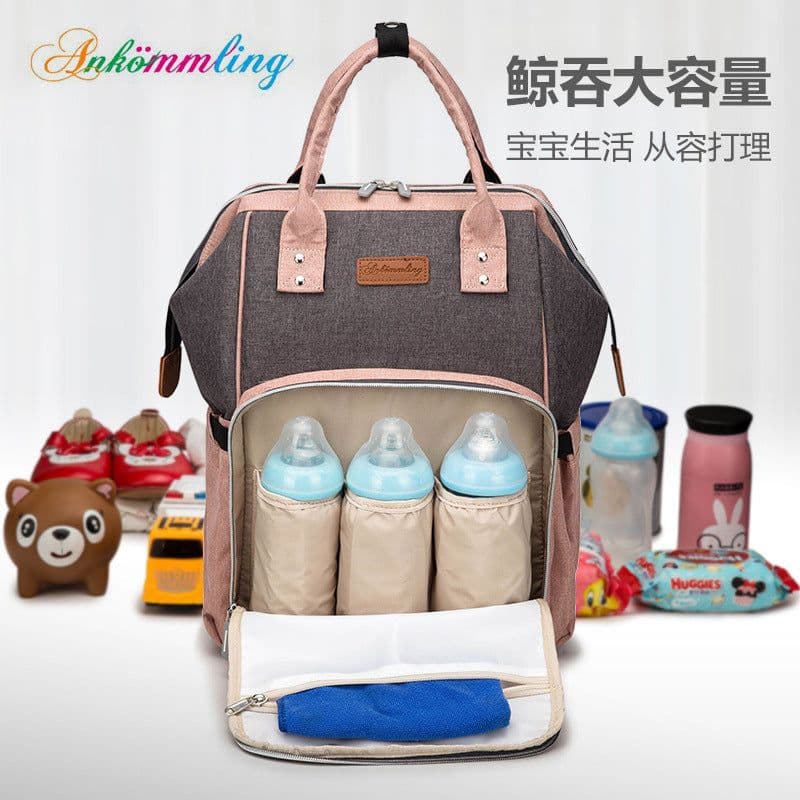 image-Mother bag manufacturers mother and baby bag large-capacity multi-functional fashion shoulders waterproof three-piece mother bag small