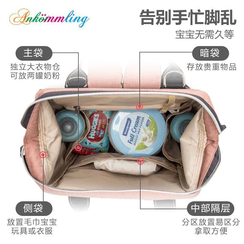 image-Mother bag manufacturers mother and baby bag large-capacity multi-functional fashion shoulders waterproof three-piece mother bag small