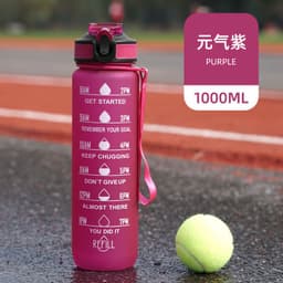 image-Cross-border explosion model gradient color frosted plastic cup outdoor large-capacity sports straw water cup time scale cup wholesale