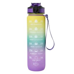 image-Cross-border explosion model gradient color frosted plastic cup outdoor large-capacity sports straw water cup time scale cup wholesale