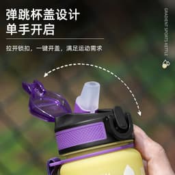image-Cross-border explosion model gradient color frosted plastic cup outdoor large-capacity sports straw water cup time scale cup wholesale
