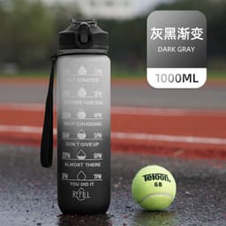 image-Cross-border explosion model gradient color frosted plastic cup outdoor large-capacity sports straw water cup time scale cup wholesale