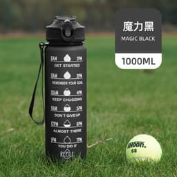 image-Cross-border explosion model gradient color frosted plastic cup outdoor large-capacity sports straw water cup time scale cup wholesale