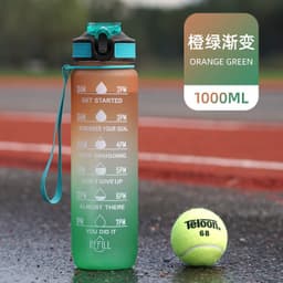image-Cross-border explosion model gradient color frosted plastic cup outdoor large-capacity sports straw water cup time scale cup wholesale