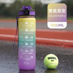 image-Cross-border explosion model gradient color frosted plastic cup outdoor large-capacity sports straw water cup time scale cup wholesale