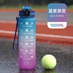 image-Cross-border explosion model gradient color frosted plastic cup outdoor large-capacity sports straw water cup time scale cup wholesale