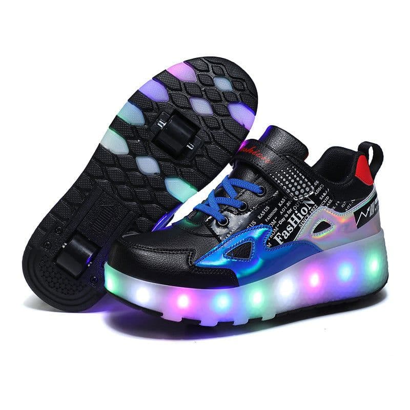 image-Manufacturers specialize in cross-border two-wheeled Heelys shoes for children, smooth roller shoes, boys and girls, skates, lights, wheel shoes