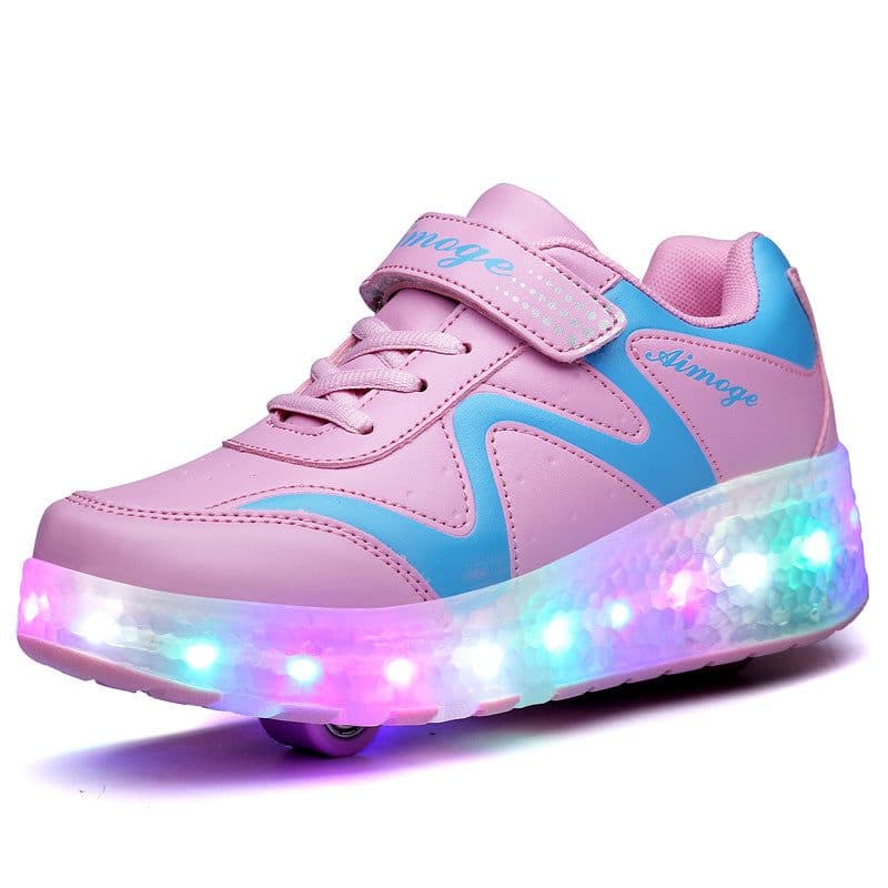image-Manufacturers specialize in cross-border two-wheeled Heelys shoes for children, smooth roller shoes, boys and girls, skates, lights, wheel shoes