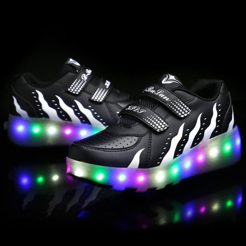 image-Manufacturers supply Heelys shoes spot wholesale boys and girls adult double roller skates LED lights shoes large quantity favorably