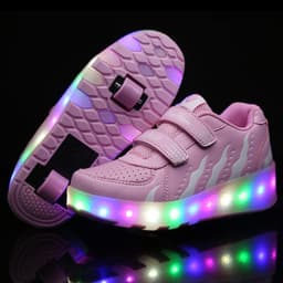 image-Manufacturers supply Heelys shoes spot wholesale boys and girls adult double roller skates LED lights shoes large quantity favorably