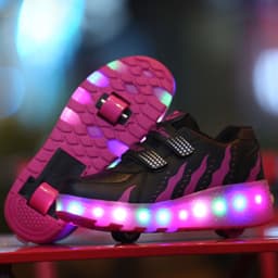 image-Manufacturers supply Heelys shoes spot wholesale boys and girls adult double roller skates LED lights shoes large quantity favorably