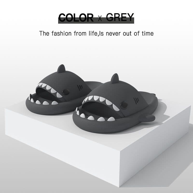 image-EVA light sandals and slippers women's summer couple indoor non-slip shark slippers home soft bottom men's and women's sandals wholesale