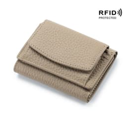 image-Small wallet women's genuine leather Japanese-style financial cloth rfid coin bag wallet foreign trade women's mini wallet short purse