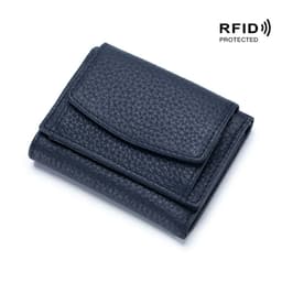 image-Small wallet women's genuine leather Japanese-style financial cloth rfid coin bag wallet foreign trade women's mini wallet short purse