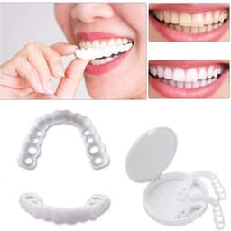 image-Upper teeth and lower teeth simulation braces non-porous braces whitening sleeves second generation silicone artificial teeth dentures factory direct sales