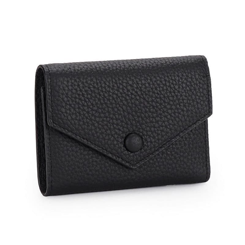 image-Leather wallet women's short simple folding tri-fold first layer cowhide wallet Japanese and Korean fashion new envelope coin purse