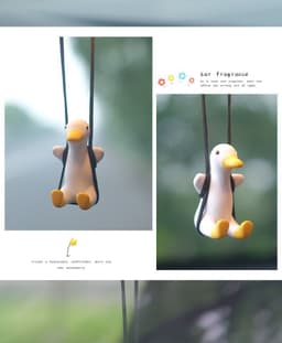 image-Cute duck car pendant swinging autumn car rearview mirror pendant pendant pendant car interior accessories female perfume handmade duck
