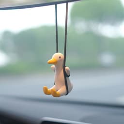 image-Cute duck car pendant swinging autumn car rearview mirror pendant pendant pendant car interior accessories female perfume handmade duck