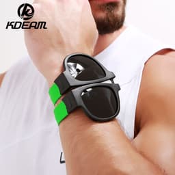 image-KDEAM new peculiar bracelet design polarized folding sunglasses dazzling true film outdoor riding glasses KD825