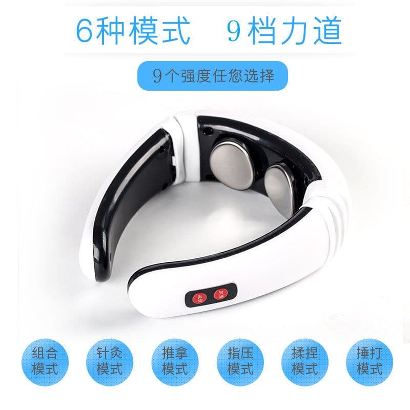 image-Smart cervical spine massager home electric intelligent pulse electromagnetic kneading cervical spine rechargeable shoulder and neck massager
