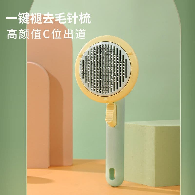 image-Cross-border new product Little Bee Pet Needle Comb Cat Comb One-click Grooming Artifact Pet Comb Factory Direct Sales