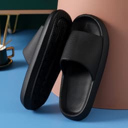 image-Summer thick-bottomed shit-feeling slippers soft household indoor bathroom slippers men's home women's EVA sandals and slippers light couple