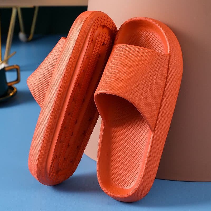 image-Summer thick-bottomed shit-feeling slippers soft household indoor bathroom slippers men's home women's EVA sandals and slippers light couple