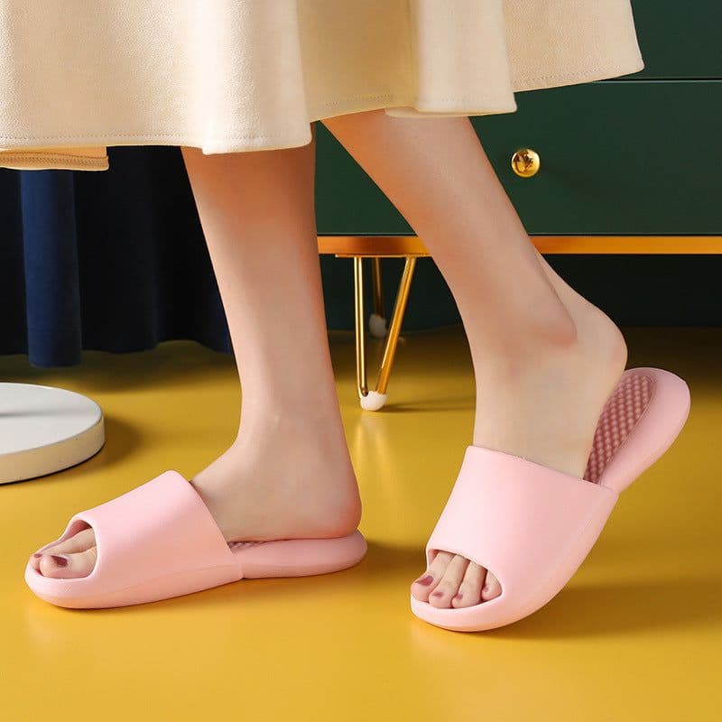 image-Summer thick-bottomed shit-feeling slippers soft household indoor bathroom slippers men's home women's EVA sandals and slippers light couple