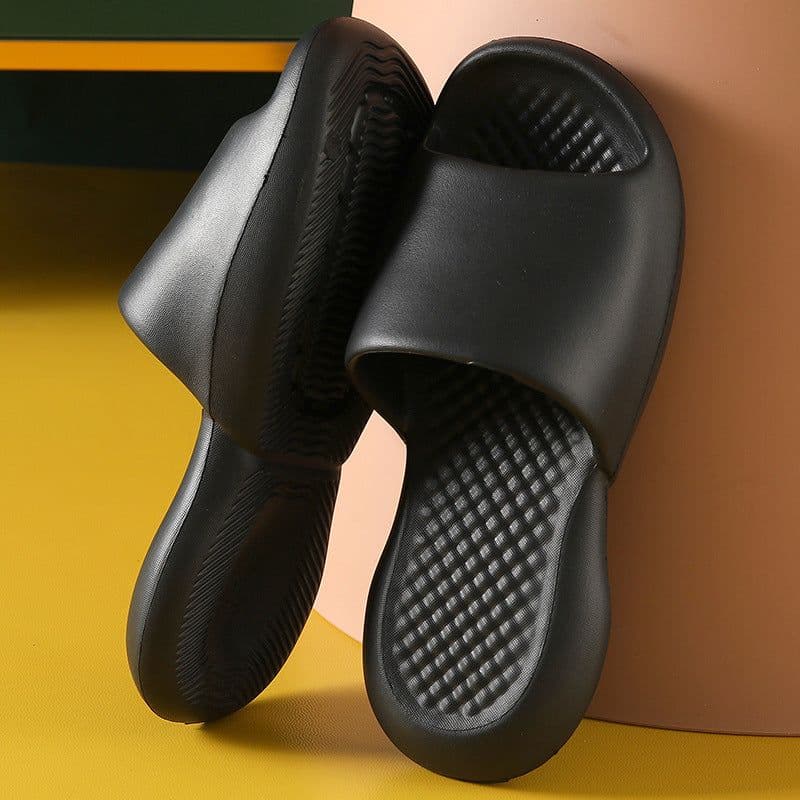 image-Summer thick-bottomed shit-feeling slippers soft household indoor bathroom slippers men's home women's EVA sandals and slippers light couple