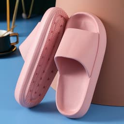 image-Summer thick-bottomed shit-feeling slippers soft household indoor bathroom slippers men's home women's EVA sandals and slippers light couple