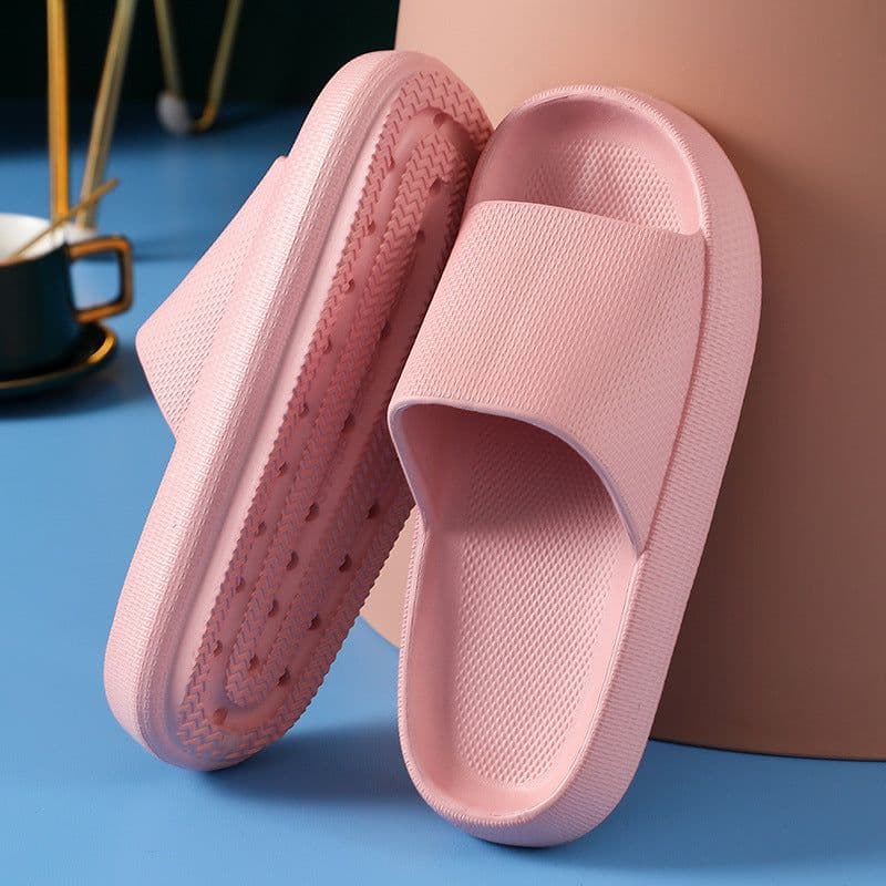 image-Summer thick-bottomed shit-feeling slippers soft household indoor bathroom slippers men's home women's EVA sandals and slippers light couple