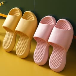 image-Summer thick-bottomed shit-feeling slippers soft household indoor bathroom slippers men's home women's EVA sandals and slippers light couple