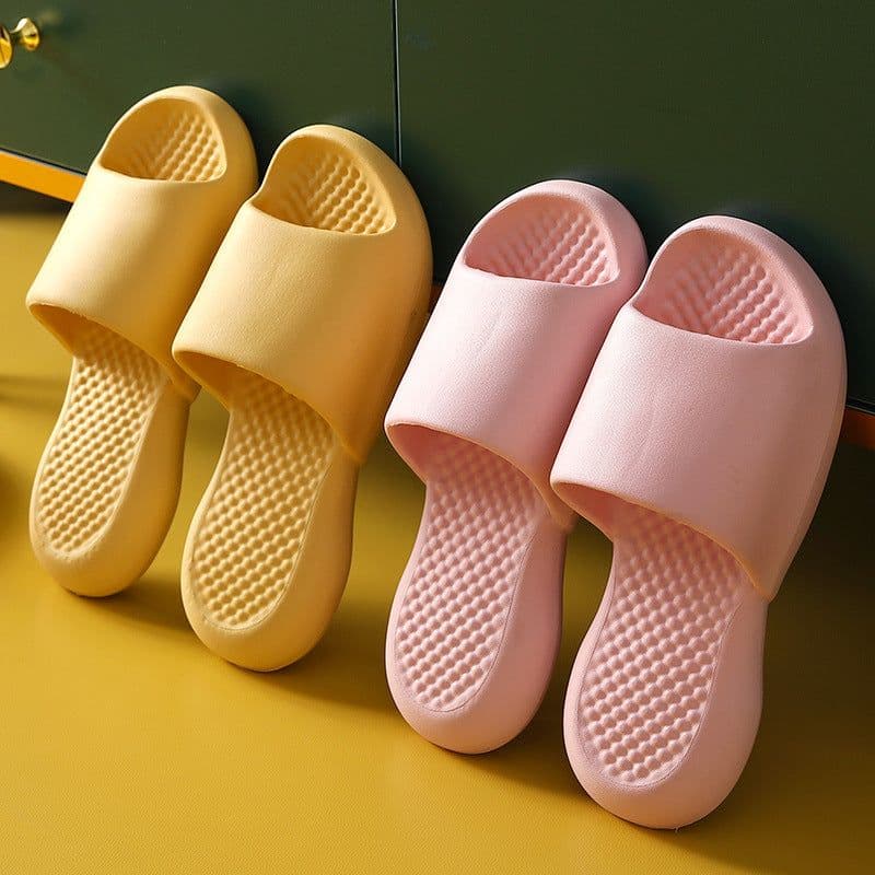 image-Summer thick-bottomed shit-feeling slippers soft household indoor bathroom slippers men's home women's EVA sandals and slippers light couple