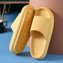 image-Summer thick-bottomed shit-feeling slippers soft household indoor bathroom slippers men's home women's EVA sandals and slippers light couple