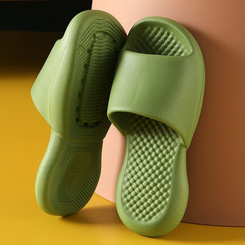 image-Summer thick-bottomed shit-feeling slippers soft household indoor bathroom slippers men's home women's EVA sandals and slippers light couple