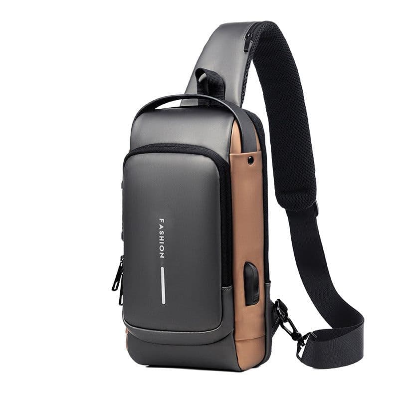 image-Men's motorcycle bag password anti-theft chest bag men's bag shoulder bag sports waist bag leisure multi-functional messenger bag