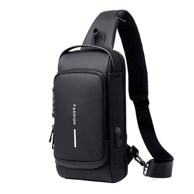 image-Men's motorcycle bag password anti-theft chest bag men's bag shoulder bag sports waist bag leisure multi-functional messenger bag