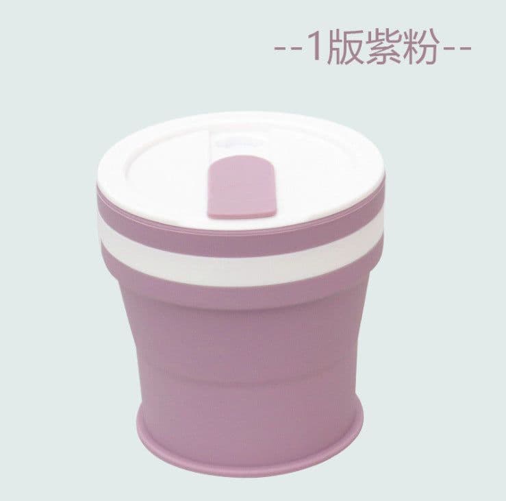 image-Factory Outlet 350ML Food Grade Silicone Folding Cup Custom Gift Travel Silicone Cup Outdoor Sports Water Cup