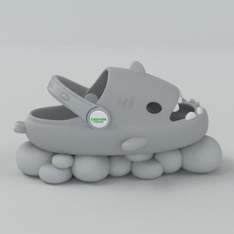 image-Three-dimensional children's shark hole shoes summer home baby non-slip thick-soled sandals cute cartoon soft-soled children's slippers