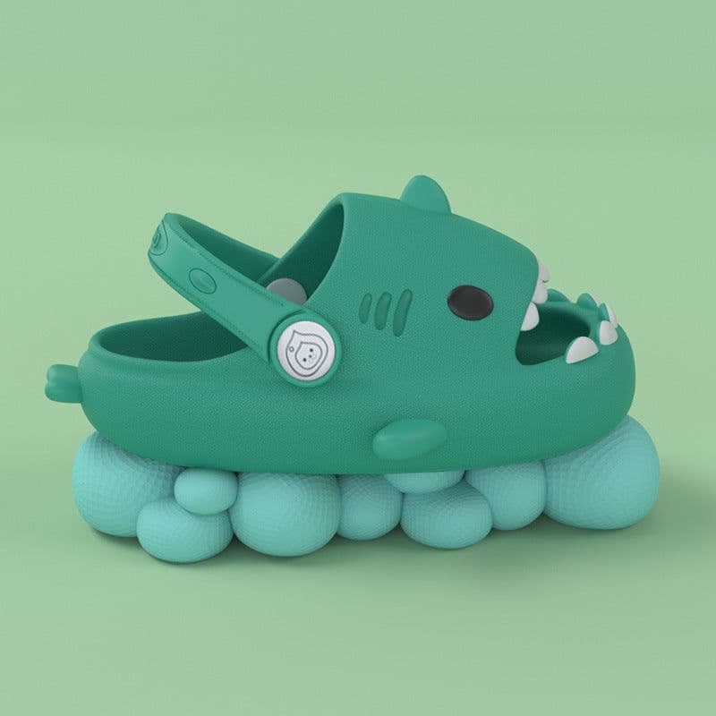 image-Three-dimensional children's shark hole shoes summer home baby non-slip thick-soled sandals cute cartoon soft-soled children's slippers