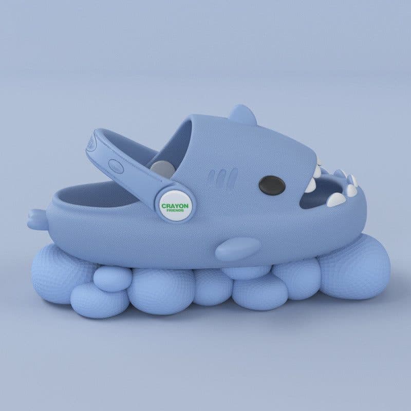 image-Three-dimensional children's shark hole shoes summer home baby non-slip thick-soled sandals cute cartoon soft-soled children's slippers