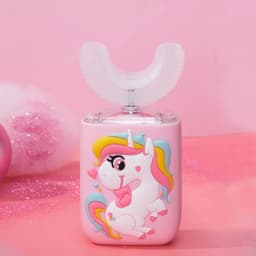 image-Excellent white baby U-shaped electric toothbrush for children 2-6-12 years old and above children U-shaped sonic brushing artifact dinosaur