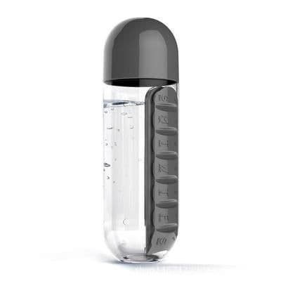 image-Creative two-in-one medicine box water cup seven-day packaging outdoor portable water bottle one week with medicine box cup wholesale