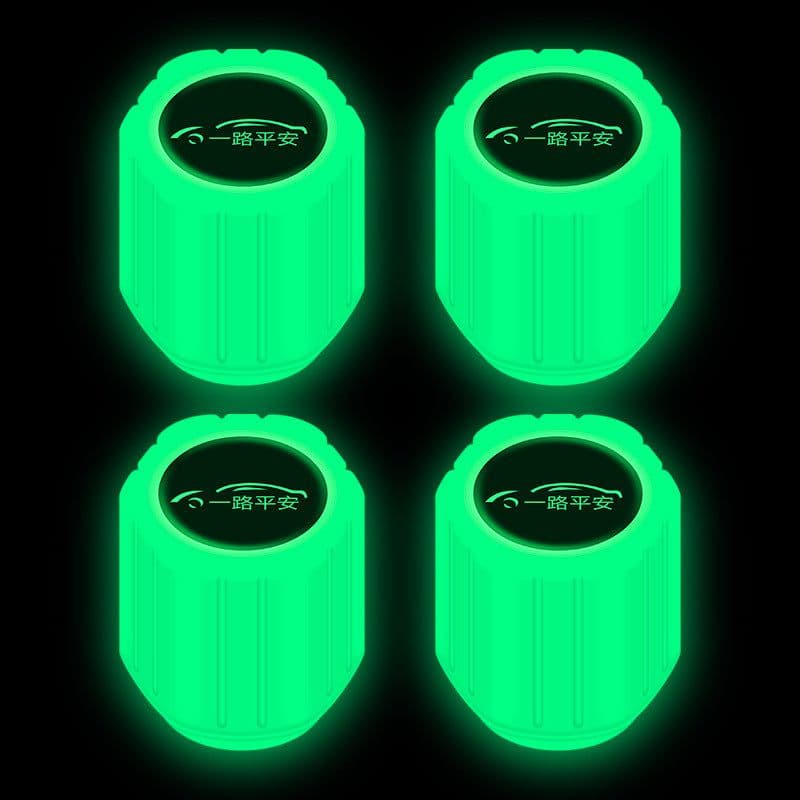 image-Net red luminous tire valve cap car valve cap motorcycle electric vehicle vacuum tire valve luminous valve cover